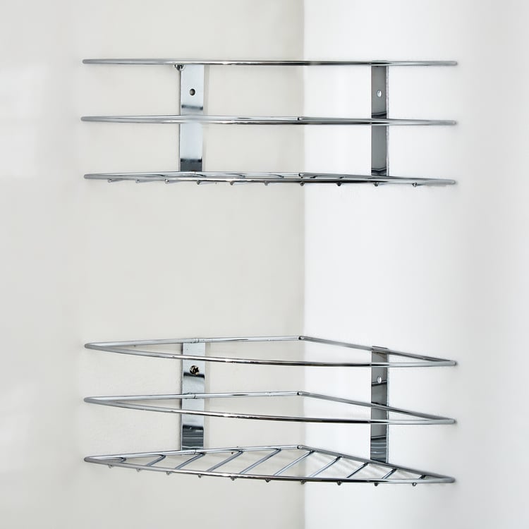 Orion Chester Chrome Set of 2 Metal Corner Shower Caddy