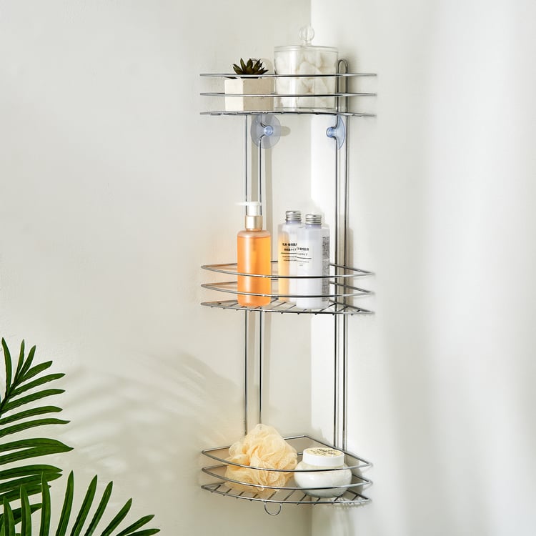 Orion Chester Chrome Metal 3-Tier Corner Shower Caddy