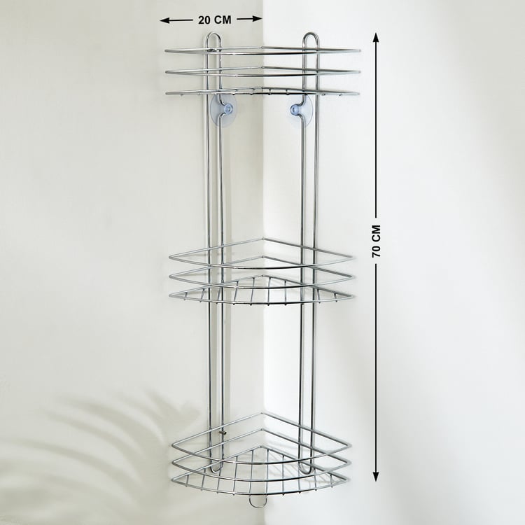 Orion Chester Chrome Metal 3-Tier Corner Shower Caddy