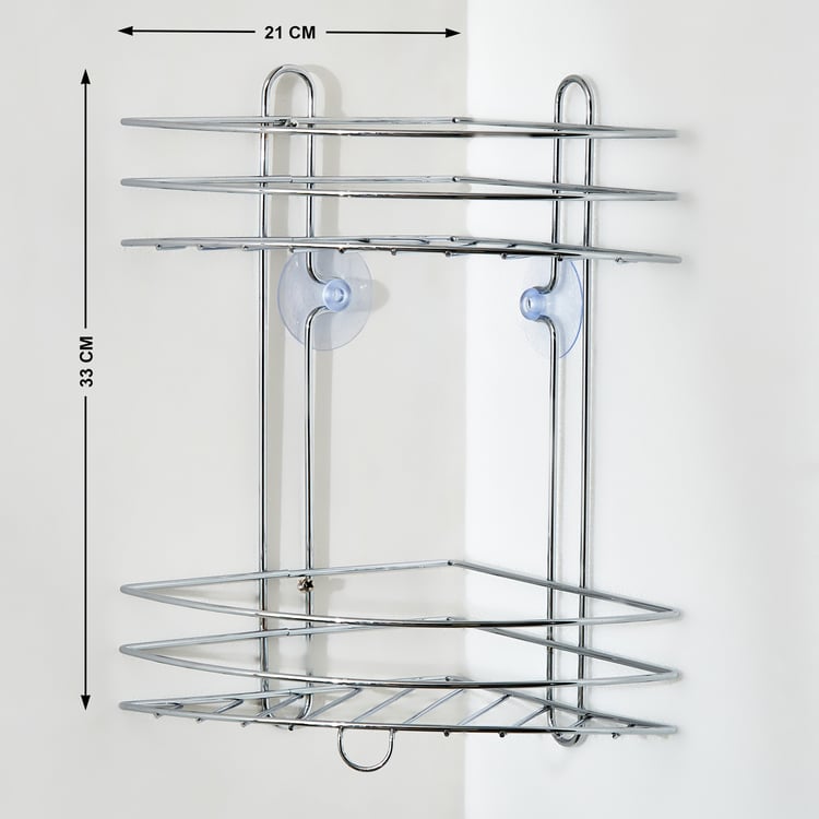 Orion Chester Chrome Metal 2-Tier Corner Shower Caddy