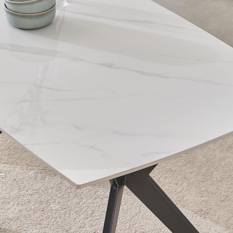 Rika Sintered Stone 4-Seater Dining Table - White