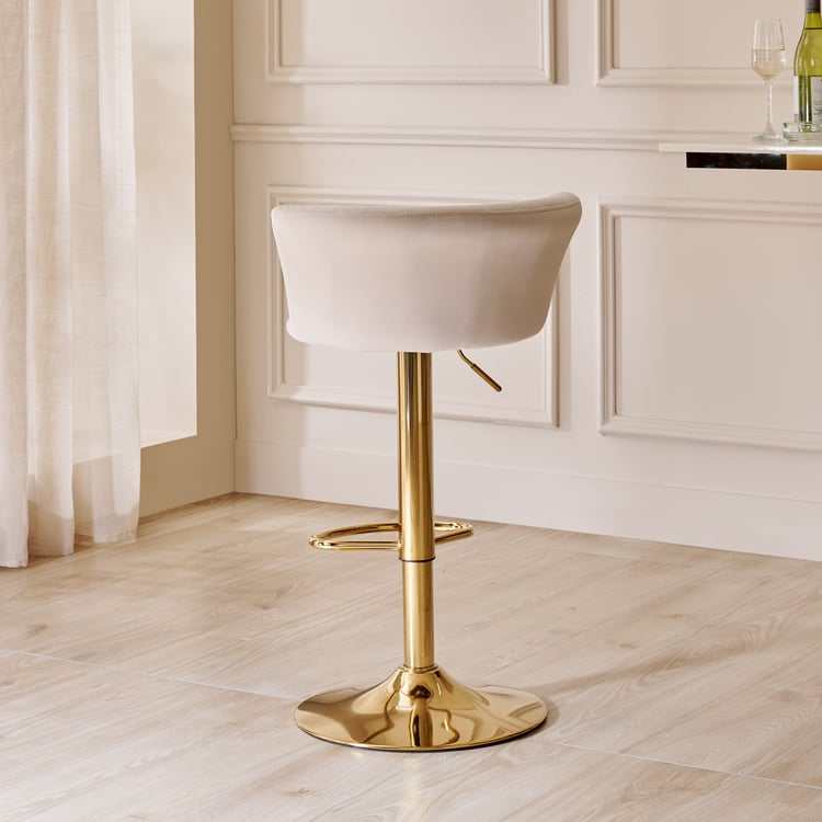 Modern Radiance Velvet Bar Chair - Beige