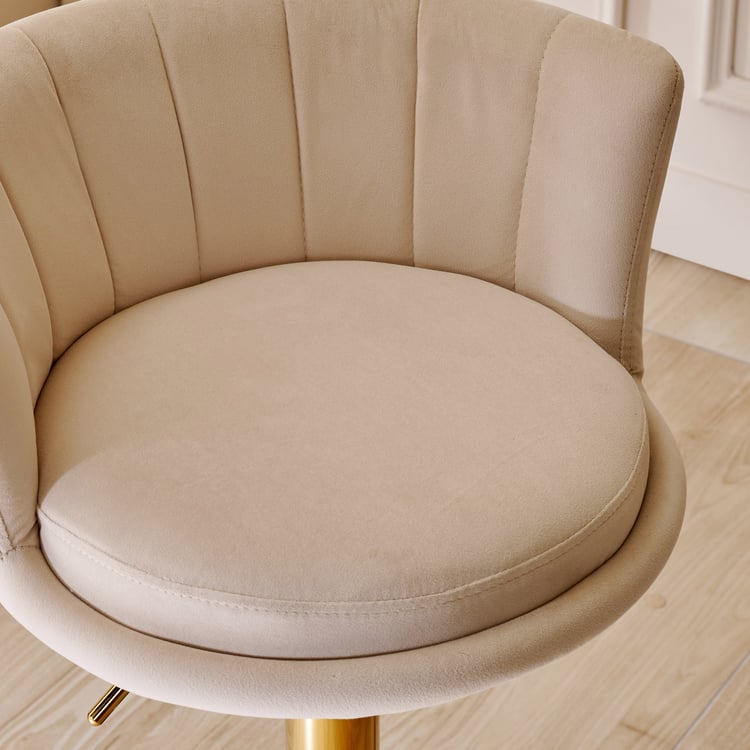 Modern Radiance Velvet Bar Chair - Beige