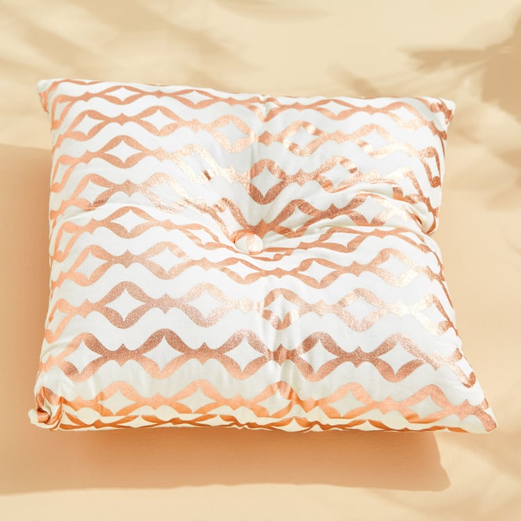 Corsica Dazzle Foil Print Filled Cushion - 36.5x36.5cm