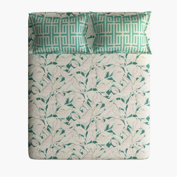 PORTICO Cadence Cotton 4Pcs Printed Double Bed-In-A-Bag Set