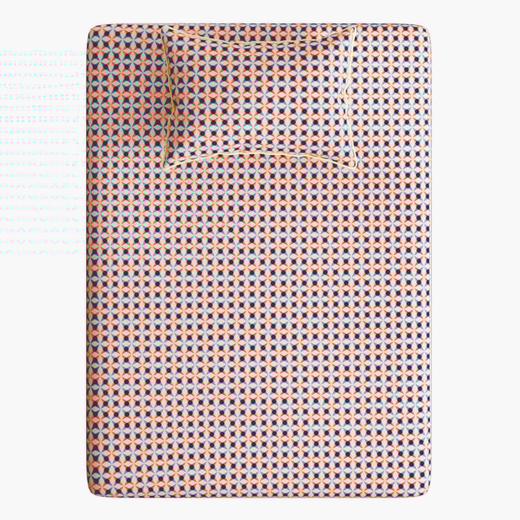 PORTICO Hashtag Cotton 152TC Printed 2Pcs Single Bedsheet Set