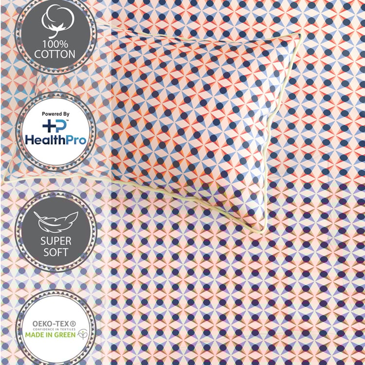 PORTICO Hashtag Cotton 152TC Printed 2Pcs Single Bedsheet Set