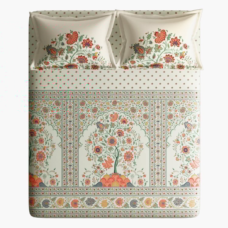 PORTICO Shalimar Cotton 144TC Printed 3Pcs Super King Bedsheet Set