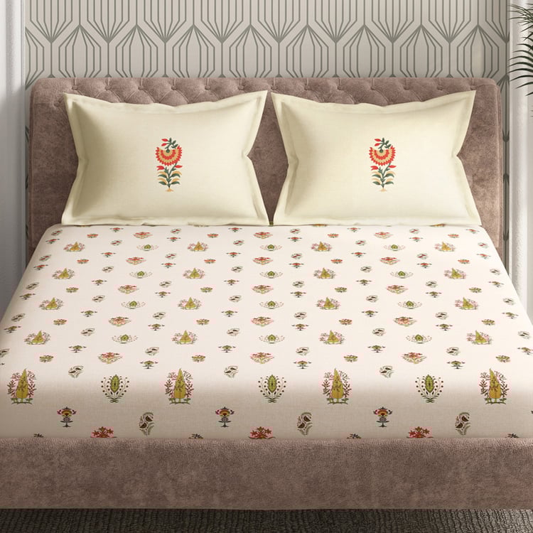 PORTICO Shalimar Cotton 164TC Printed 3Pcs Super King Bedsheet Set