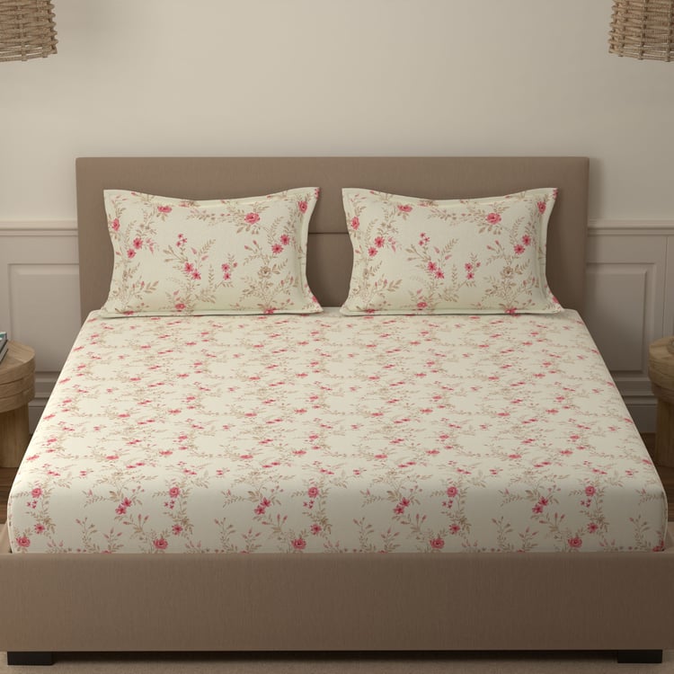PORTICO Garden Of Eden Cotton 300TC Printed 3Pcs Super King Bedsheet Set
