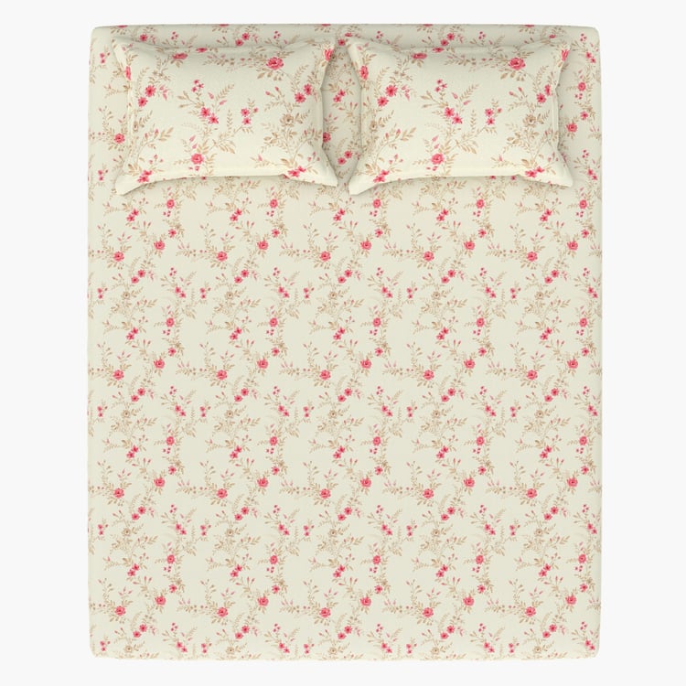 PORTICO Garden Of Eden Cotton 300TC Printed 3Pcs Super King Bedsheet Set