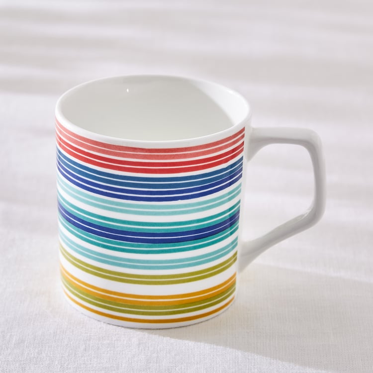 Corsica Mandarin Bone China Striped Mug - 230ml