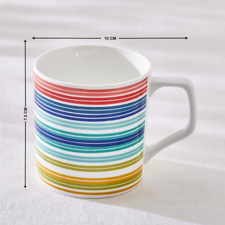 Corsica Mandarin Bone China Striped Mug - 230ml