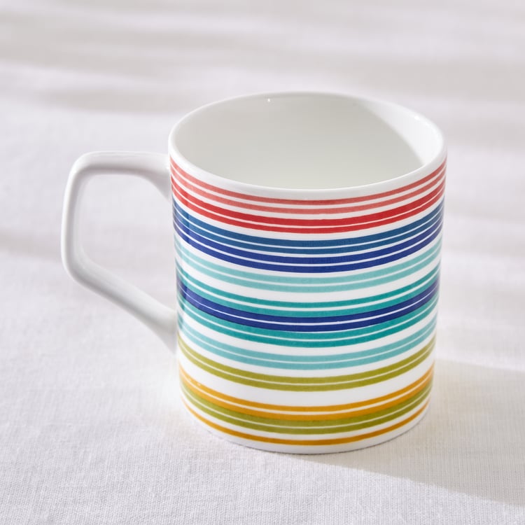 Corsica Mandarin Bone China Striped Mug - 230ml