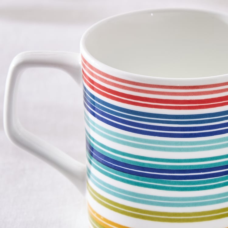 Corsica Mandarin Bone China Striped Mug - 230ml