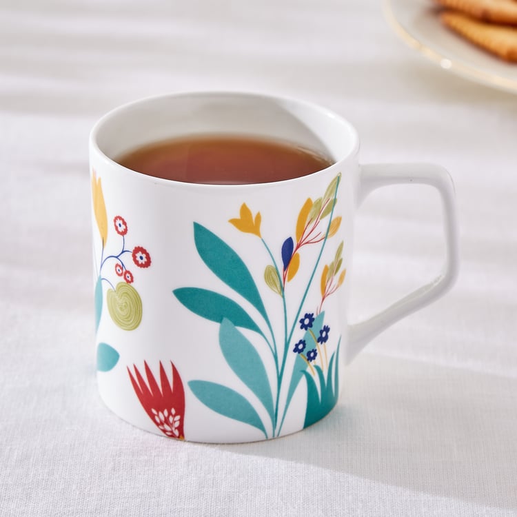 Corsica Mandarin Bone China Floral Print Mug - 230ml