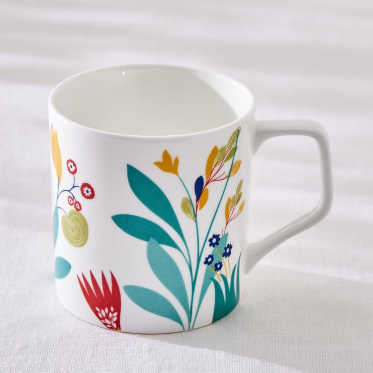 Corsica Mandarin Bone China Floral Print Mug - 230ml