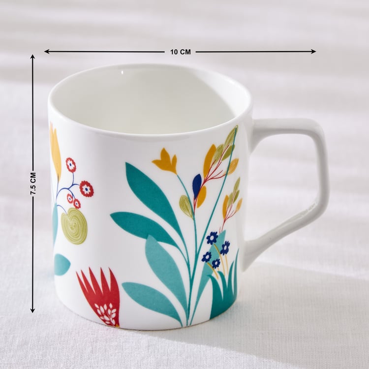 Corsica Mandarin Bone China Floral Print Mug - 230ml