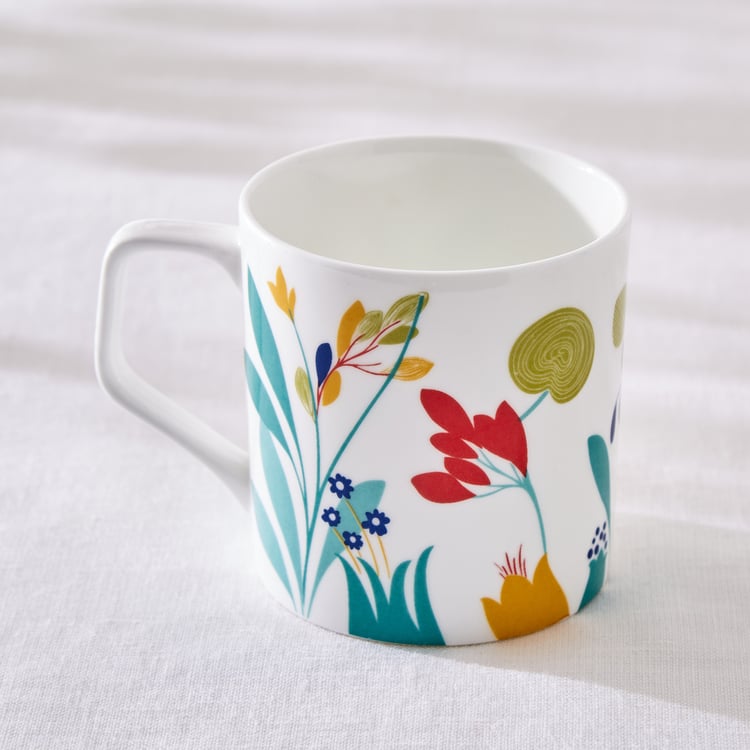 Corsica Mandarin Bone China Floral Print Mug - 230ml