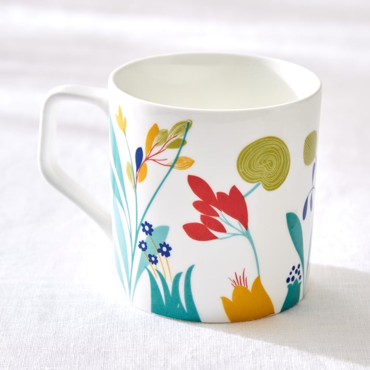 Corsica Mandarin Set of 6 Bone China Printed Mugs - 230ml