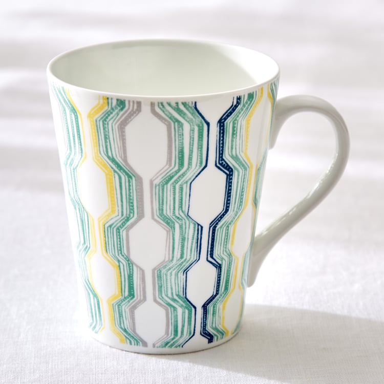 Corsica Mandarin Set of 3 Bone China Printed Mugs - 340ml