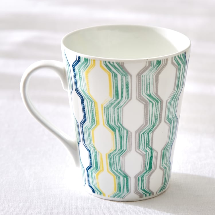 Corsica Mandarin Set of 3 Bone China Printed Mugs - 340ml