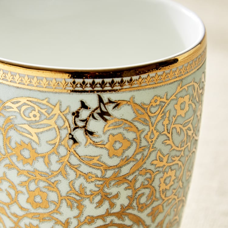 Corsica Ebony Set of 6 Bone China Printed Coffee Mug - 240ml