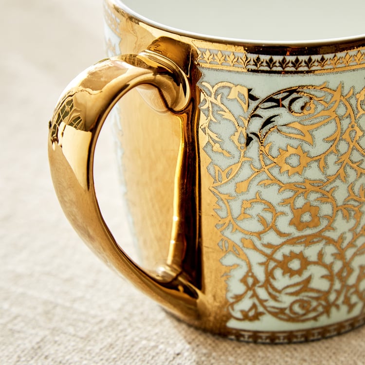 Corsica Ebony Set of 6 Bone China Printed Coffee Mug - 240ml