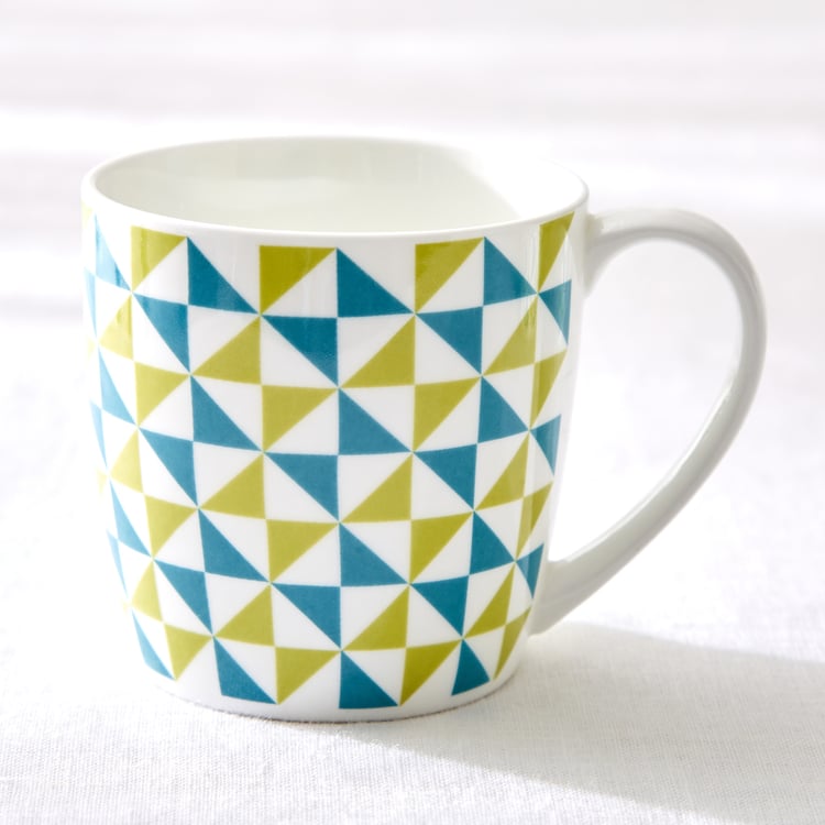 Corsica Heva Set of 4 Bone China Printed Mugs - 240ml