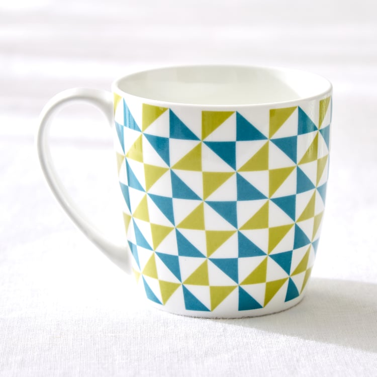 Corsica Heva Set of 4 Bone China Printed Mugs - 240ml