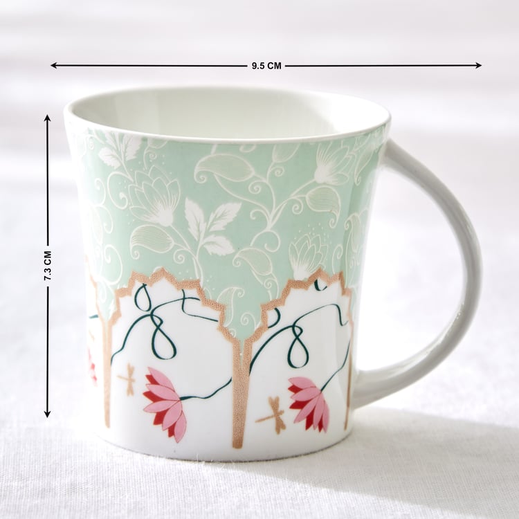 Corsica Jurgen Set of 6 Bone China Printed Mugs - 180ml