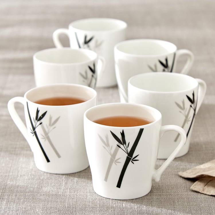 Corsica Jurgen Set of 6 Bone China Printed Mugs - 180ml