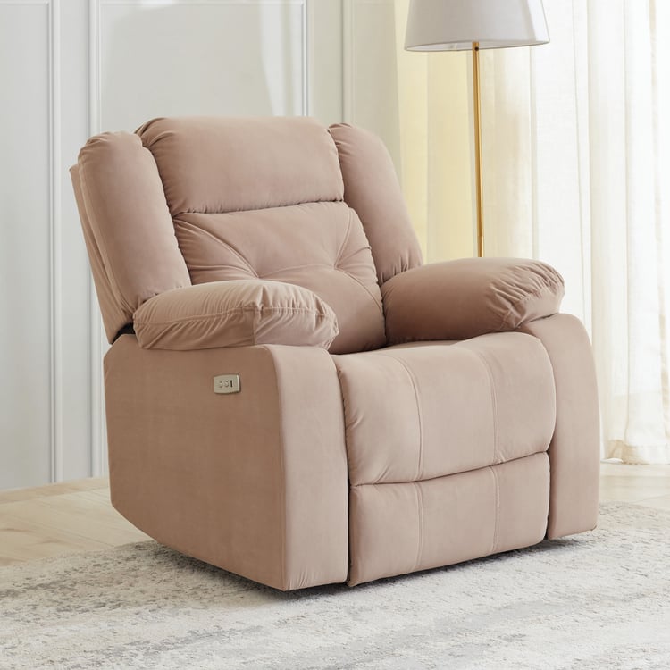 Helios Acropolis Fabric 1-Seater Electric Recliner - Beige