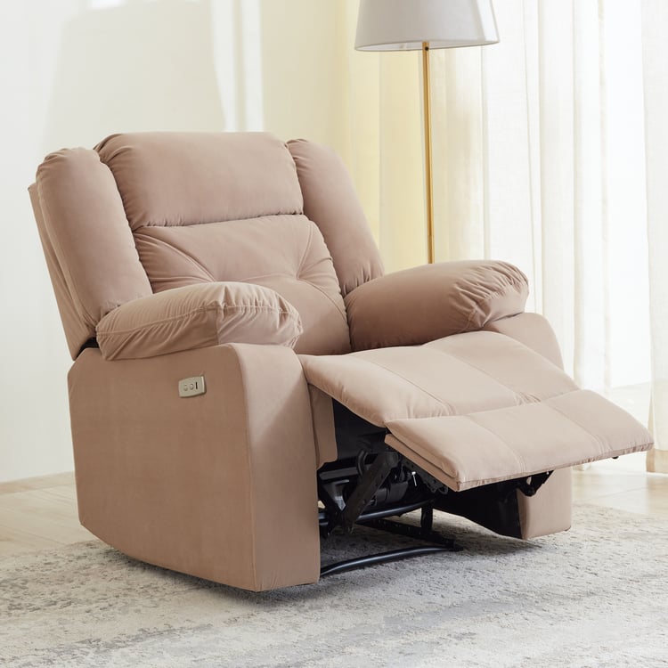 Helios Acropolis Fabric 1-Seater Electric Recliner - Beige