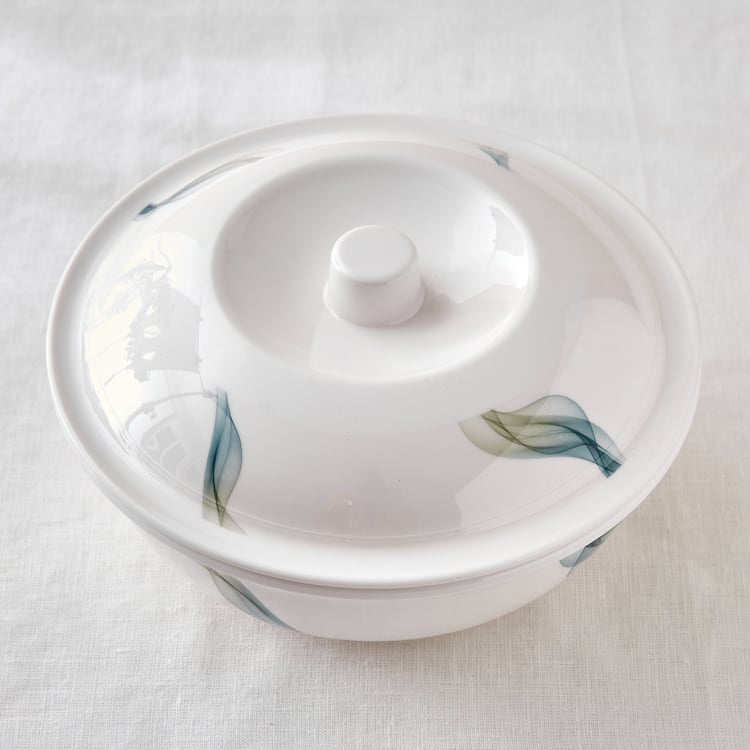 Meadows Theme Melamine Swirl Print Serving Bowl with Lid - 1.4L
