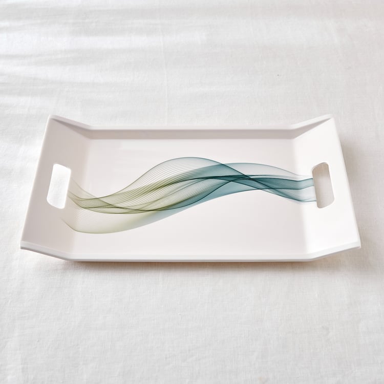 Meadows Theme Melamine Swirl Print Serving Tray - 38x27cm