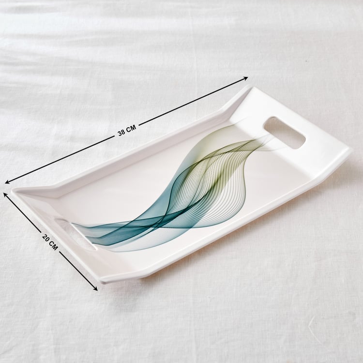 Meadows Theme Melamine Swirl Print Serving Tray - 38x20cm