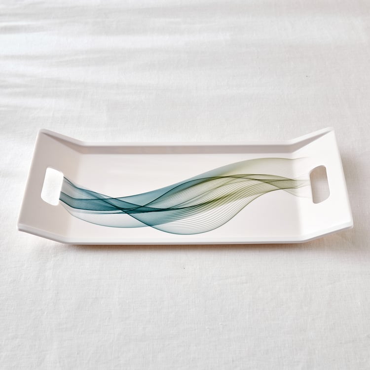 Meadows Theme Melamine Swirl Print Serving Tray - 38x20cm