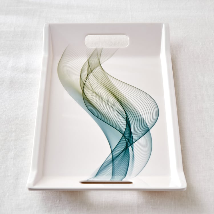 Meadows Theme Melamine Swirl Print Serving Tray - 38x20cm