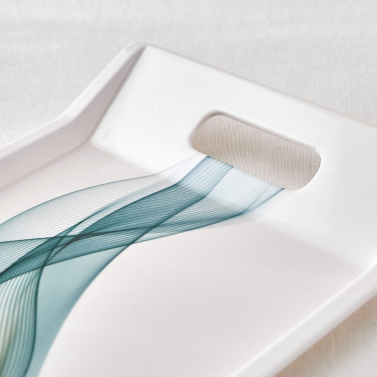 Meadows Theme Melamine Swirl Print Serving Tray - 38x20cm