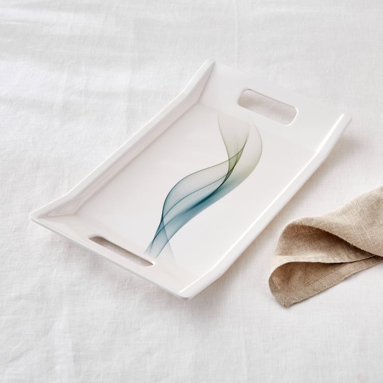 Meadows Theme Melamine Printed Serving Tray - 38x27cm