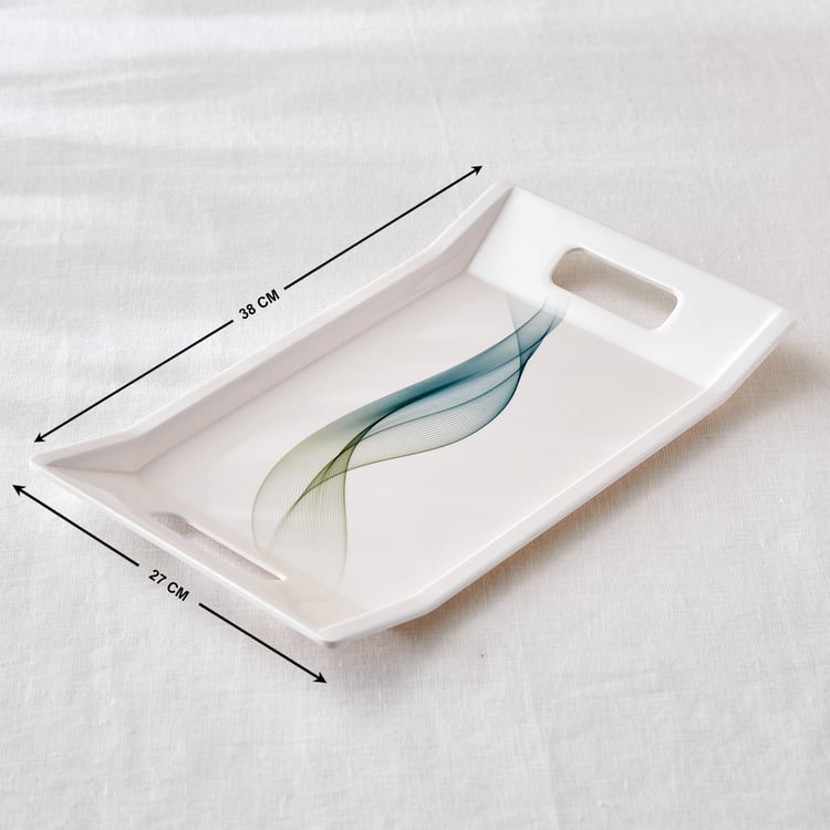 Meadows Theme Melamine Printed Serving Tray - 38x27cm