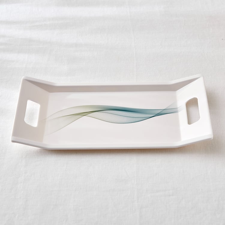 Meadows Theme Melamine Printed Serving Tray - 38x27cm