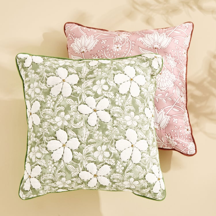 Nora Adelia Printed Filled Cushion - 40x40cm