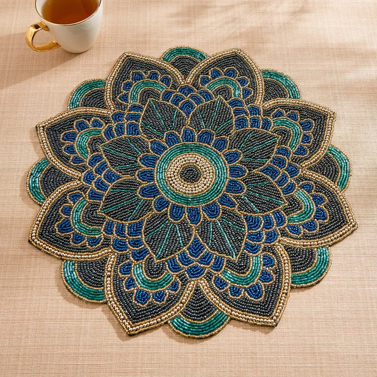 Corsica Moksha Aipan Beaded Placemat