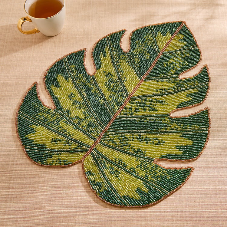 Corsica Moksha Colocasia Beaded Placemat