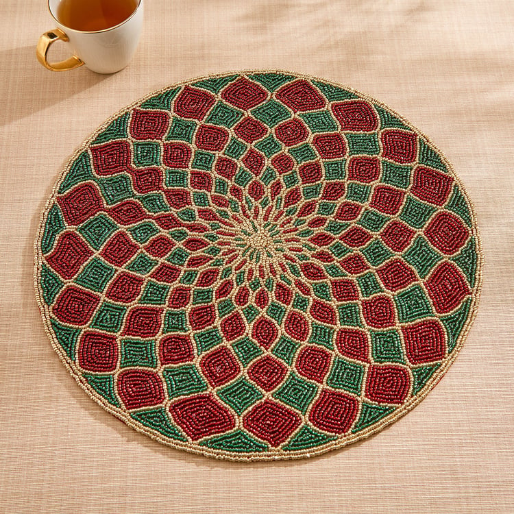 Corsica Moksha Fractal Beaded Placemat