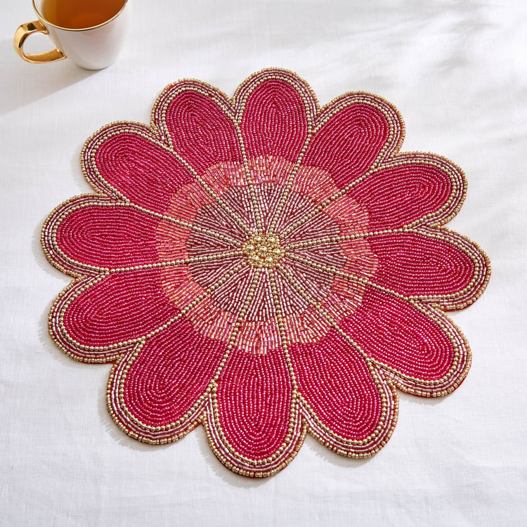 Corsica Moksha Plumeria Beaded Placemat