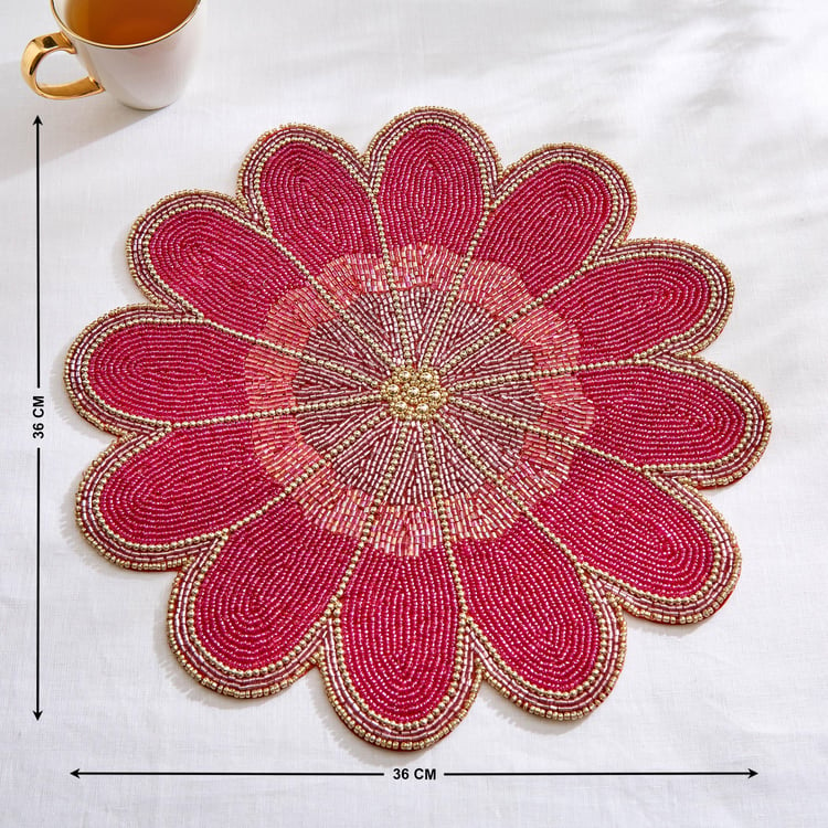 Corsica Moksha Plumeria Beaded Placemat