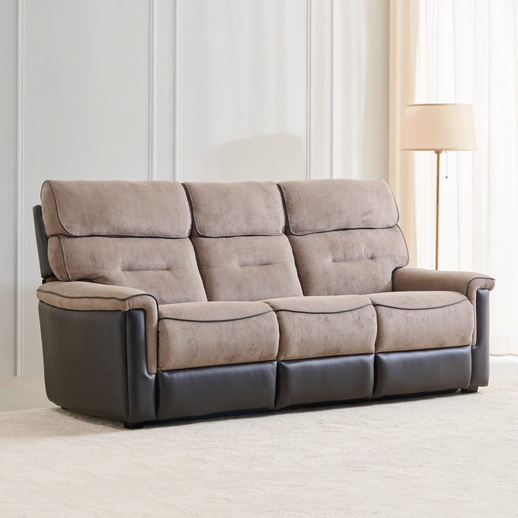 Christian Fabric 3-Seater Sofa - Brown